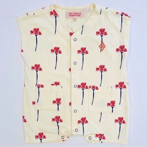 The Animals Observatory Bodysuit Boys 6M Girls White Carnations Baby Ape Romper